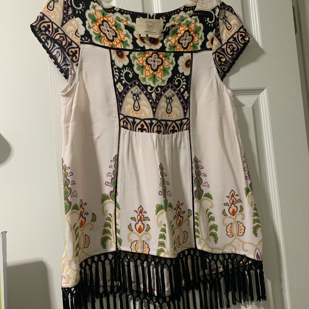 Anthropologie. Vanessa Virginia. Augustine’s fringed tunic. XS
